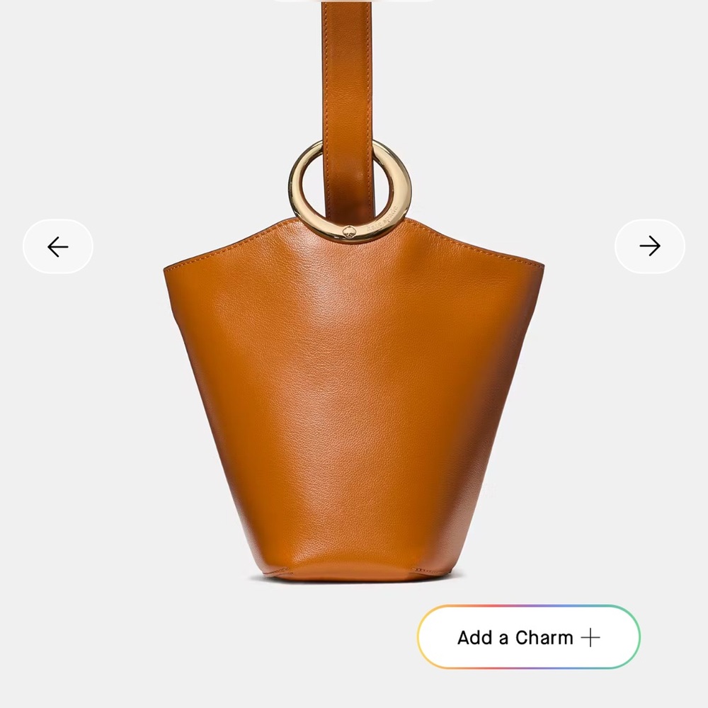 Kate Spade Mini Halo Bucket Bag in Baked Amber new without tags